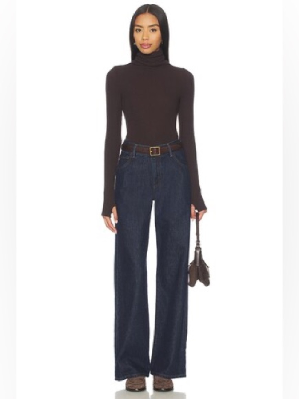 Enza Costa Relaxed Straight Leg Jean in Dark Rinse size 2
